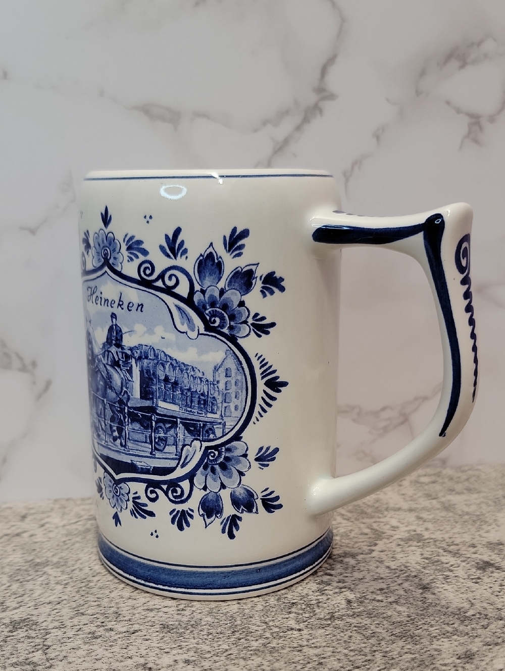 Vintage Heineken Blue Delft Ceramic Beer Stein Mug from Holland - Picture 12 of 14